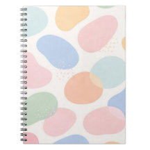Esthetische Pastel Abstracte Vormen Spiraal Notebo