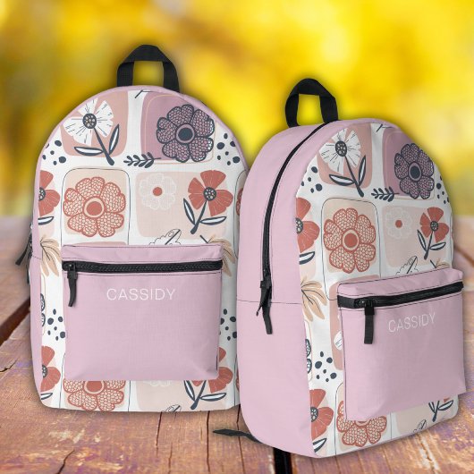 Esthetische pastel bloemen meisjes rugzak