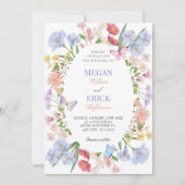 Esthetische pastel bloemenbruiloft kaart (Voorkant)