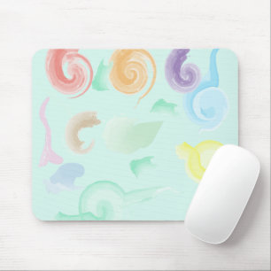 Esthetische Pastel Draaikolken Watercolor Muismat
