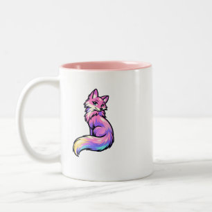 Esthetische Pastel Galaxy Vos Koffiemok Tweekleurige Koffiemok