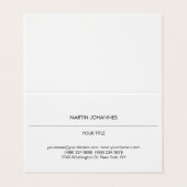 Esthetische Plain Professioneel Wit Modern Visitekaartjes (Buitenkant ongevouwen)