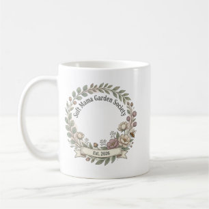 Esthetische Plant Moeder Watercolor Bloemenkrans Koffiemok