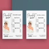 Esthetische prijslijst Business Service Menu