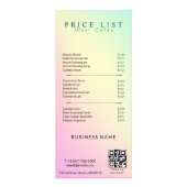 Esthetische prijslijst Menu Pastel Holografisch (Voorkant)