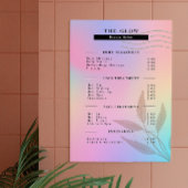 Esthetische prijslijst Roze Holografische iriseren Poster