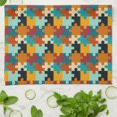  esthetische puzzelstukkenpatroon theedoek (Gevouwen)