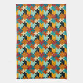  esthetische puzzelstukkenpatroon theedoek (Verticaal)