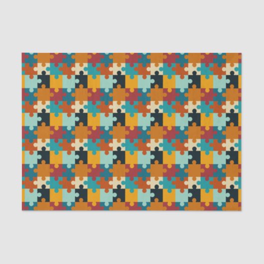  esthetische puzzelstukkenpatroon tissuepapier (Voorkant)