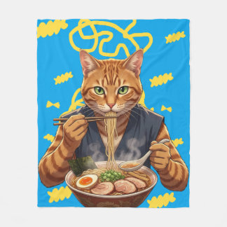 Esthetische Ramen Kat Anime - Japanse Pop Art Fleece Deken