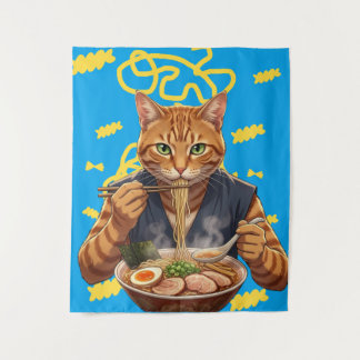 Esthetische Ramen Kat Anime – Japanse Pop Art Wandkleed