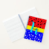 Esthetische Rood & Blauwe Kleur - Naam Monogrammed Notitieboek (Binnen)