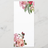 Esthetische Roze Bloesem Tafel Dankkaart Programma (Achterkant)