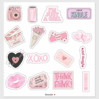 Esthetische Roze Cute Sticker Set