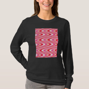 Esthetische roze en rode wervelingen Pastelroze T-shirt