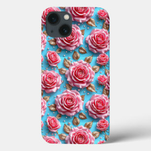 Esthetische Roze Roos Vrouwelijke Luxe Design iPhone 13 Hoesje