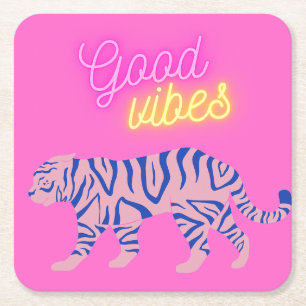 esthetische roze voor Tieners, meisjes, Tweens Vierkante Kartonnen Onderzetter