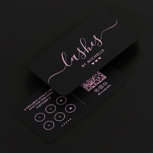 Esthetische roze wimpers make-up artist loyaliteit visitekaartje