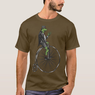 Esthetische Steampunk Frog High Wheel fiets T-shirt
