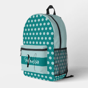 Esthetische Teal Kleur - Beste Initiële Naam Monog Bedrukte Rugzak