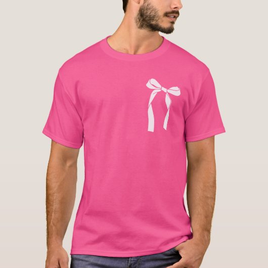 Esthetische trendy roze Coquette Bow T-shirt (Voorkant)