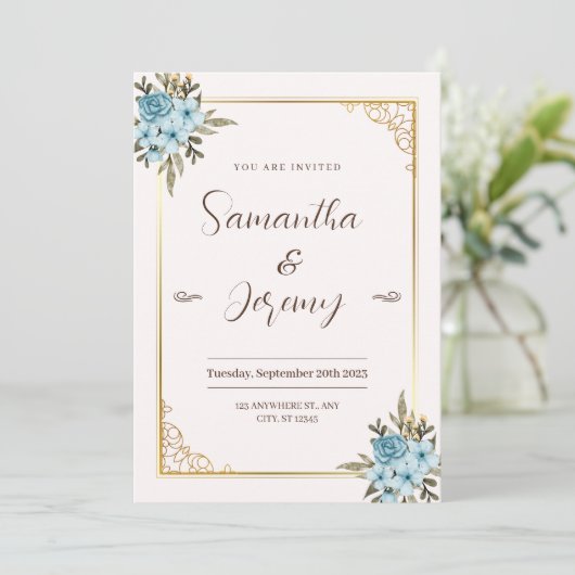 Esthetische trouwkaart Save the Date uitnodiging (Staand voorkant)