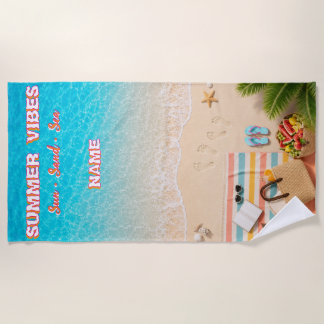 Esthetische turquoise strand zomerhanddoek strandlaken