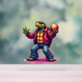 Esthetische Turtle Disco T-shirt Acryl Bord (Neutraal)