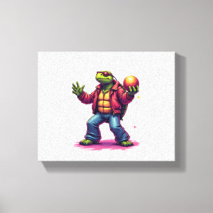 Esthetische Turtle Disco T-shirt Canvas Afdruk