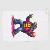Esthetische Turtle Disco T-shirt Golfhanddoek (Horizontaal)