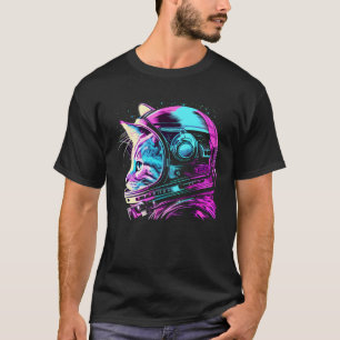 Esthetische Vaporwave Ruimte Kat 80s 90s Astronaut T-shirt