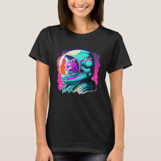 Esthetische Vaporwave Ruimte Kat 80s 90s Astronaut T-shirt