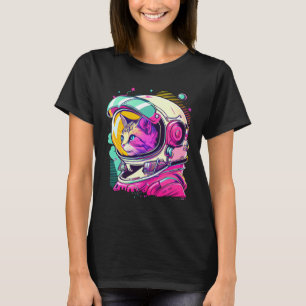 Esthetische Vaporwave Ruimte Kat 80s 90s Astronaut T-shirt