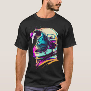 Esthetische Vaporwave Space Cat 80s 90s Astronaut T-shirt