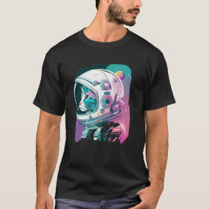 Esthetische Vaporwave Space Cat 80s 90s Astronaut T-shirt
