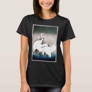 Esthetische Vintage Japanse Reiger Vogel T-shirt