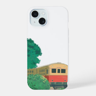 Esthetische vintage trein kunstprint Natuur Reiz iPhone 15 Hoesje