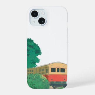 Esthetische vintage trein kunstprint | Natuur Reiz iPhone 15 Hoesje