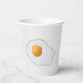 Esthetische Waterverf Gebakken Ei Minimalistische  Papieren Bekers