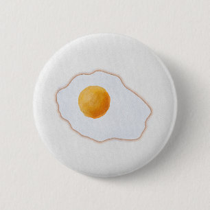 Esthetische Waterverf Gebakken Ei Minimalistische Ronde Button 5,7 Cm
