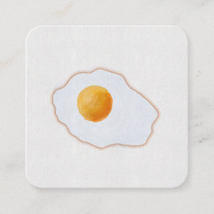 Esthetische Waterverf Gebakken Ei Minimalistische  Vierkante Visitekaartje