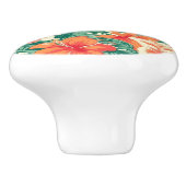 Esthetische weelderige actuele bloemen en bladeren keramische knop (Zijkant)