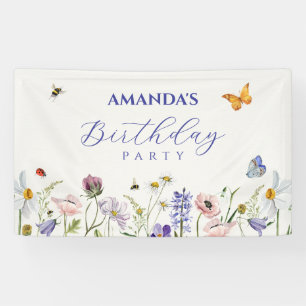 Esthetische wilde bloesem bugs spandoek