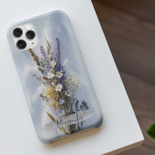 Esthetische Wildflowers Custom Name iPhone 16 Hoesje