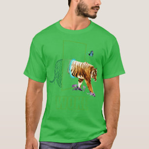Esthetische Wireframe Tiger Wildlife Wilderness T-shirt