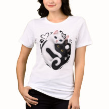 Esthetische Yin Yang katten knuffelen Cute huisdie