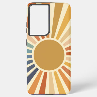 Esthetische Zomer Gele Kleur Sunburst Regenboog Samsung Galaxy Hoesje