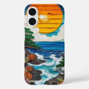 Esthetische zomerse oceaan zonsondergang ontspanne iPhone 16 hoesje