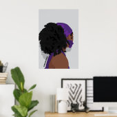 Esthetische zwarte vrouw natuurlijk haar poster (Thuiskantoor)