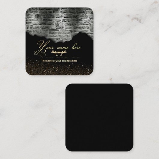 estilo de ladrillo construcción vierkante visitekaartje (Voorkant / Achterkant)